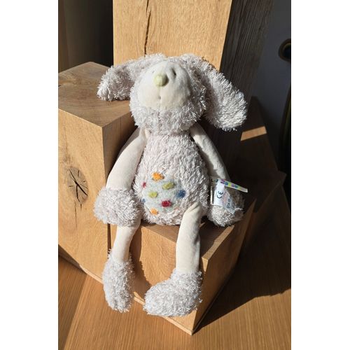 Doudou lapin Tap Tap MOULIN ROTY Les Zazous écru crème beige 33 cm