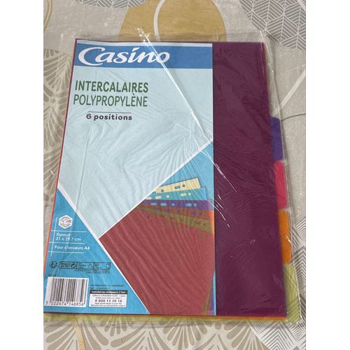 Intercalaires Polypropylène À 4 Positions Restantes 