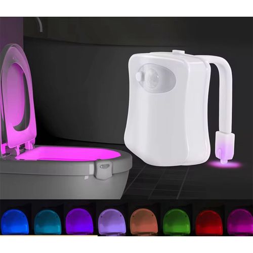 Capteur de mouvement lumière sans fil LED veilleuse RGB 8 couleurs lampe toilette