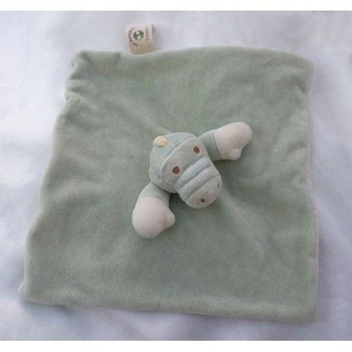 Doudou Peluche Plat Crocodile Vert Et Blanc My Natural