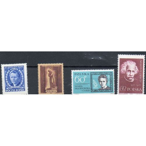 Pologne Timbres Marie Curie , Albert Einstein