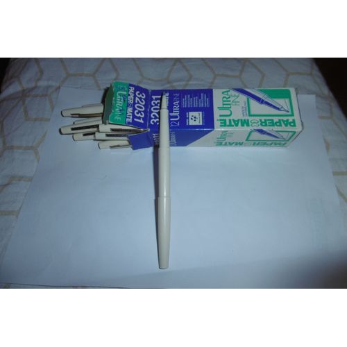 Stylo Feutre Pointe Plastique Ultra Fine Bleu Papermate 32031 Boite De 12