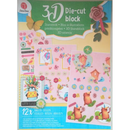 Bloc 12 Feuilles D'illustrations Prédécoupées Pour Scrapbooking, Décoration, Carterie...