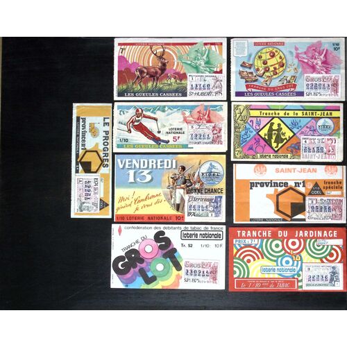 Lot De 9 Tickets De Loterie Nationale Différente Années