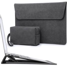 15-16 Pouces Housse pour Ordinateur Portable avec Stand Réglable pour MacBook Pro 16 M4/M3/M2/M1 2025-2019,XPS 15,MacBook Pro 15 2015-2012,avec Pochette,Gris Sidéral