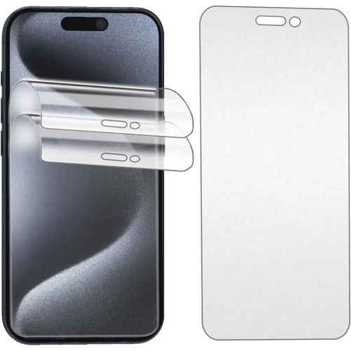 Kal-2pcs Protection Ecran Mat Pour Iphone 15 Pro, Film Protecteur Hydrogel Anti-Reflets Flexible Tpu Film De Protection D'écran, Anti-Empreinte Digitale