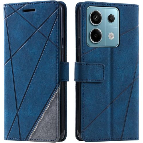 Coque Pour Xiaomi Redmi Note 13 Pro 5g, Rabat Portefeuille De Protection Cuir Pu Etui, Silicone Tpu Magnétique Housse, Flip Porte Cartes Avec Fonction Support Cover Antichoc Case Bleu