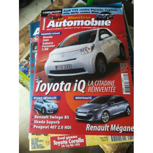 Le Moniteur Automobile 1429 De 2008 Toyota Iq,Honda Jazz,Subaru Forester 2.0d,Twingo Rs,Skoda Superb 1.8 Tfsi,1.9 Tdi,2.0 Tdi,Peugeot 407 2.0 Hdi,Mini Cooper D,Alfa Mito 1.6 Jtdm 120,Audi Tts,Porsche