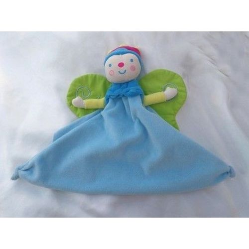 Doudou Peluche Fée Poupée Princesse  Papillon Bleu Katherine Roumanoff