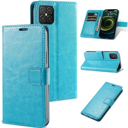Etui Coque Compatible Xiaomi Redmi 9a Cover Housse Portefeuille¡¿2x¡¿ Verre Trempe,3 Fente Pour Carte Fermeture?Magnetique Portable 360¡Ãprotection Antichoc Stand Cuir Premium Pc Coque,Bleu Ciel