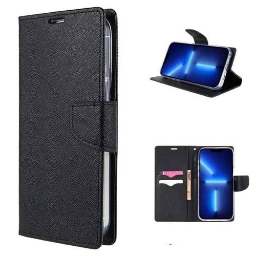 Coque Pour Xiaomi Redmi Note 14 4g - Etui Housse Portefeuille Cartes Fermeture Antichoc Noir