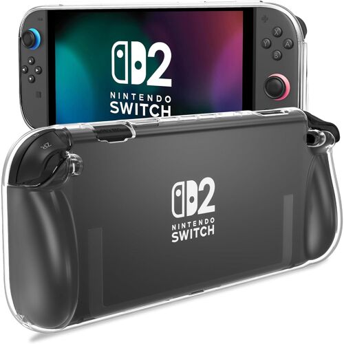 Coque Étui pour Nintendo Switch 2 2025 Anti-Rayures et Anti-Chocs, Housse Protection pour Switch 2 avec Poignée Ergonomique - Clair