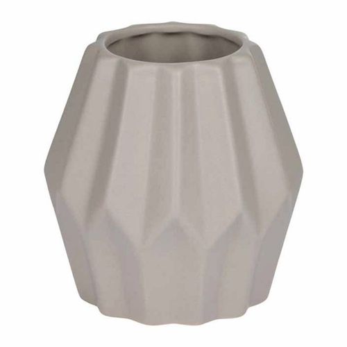 Paris Prix - Vase Déco En Céramique "origami" 12cm Taupe