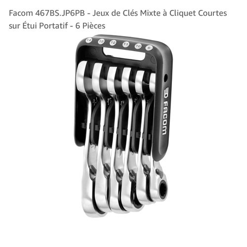 Facom 467BS.JP6PB - Jeux de Clés Mixte à Cliquet Courtes sur Étui Portatif - 6 Pièces