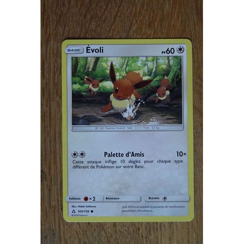 Carte Pokemon Evoli 60 Pv 105/156