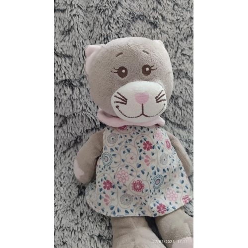 doudou chat robe fleurie Bengy