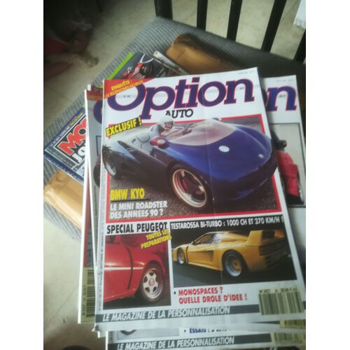 Option Auto 38 De 1990 Peugeot 405 Mi16,Golf G60,309 Ruggeri,Toyota Previa,Ford Aerostar,Renault Espace,Pontiac Transportchrysler Voyager,Koenig Testarossa,348 Biturbo,Bmw Kyo,Mitsubishi Pajero