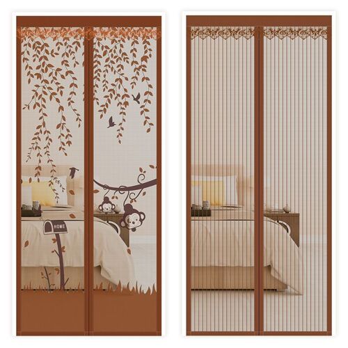 Rideau de porte anti-moustiques / rideau de séparation de chambre à coucher domestique auto-adhésif sans perforation / rideau de salon rideau de fenêtre magnétique 100*200cm