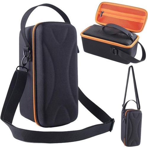Housse de Transport Compatible avec Marshall Middleton Haut-Parleur, Sac de Rangement Portable Étui de Protection en EVA avec bandoulière (Noir + Orange) - Seules boîtes