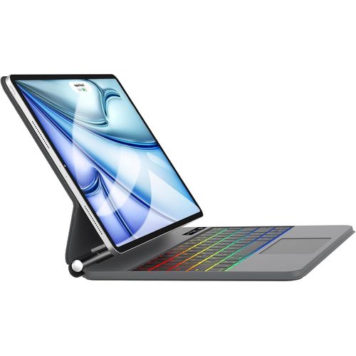 Clavier Pour Ipad Pro 13 M4 2024 - Magic Keyboard Pour Ipad Pro 13 Pouces, Trackpad Multi-Touch,Azerty Rétroéclairage 7 Couleurs