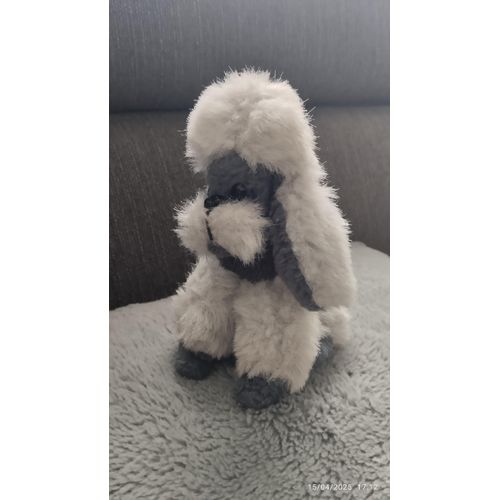 vintage peluche chien caniche gris Nounours