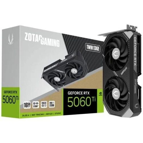 ZOTAC GAMING GeForce RTX 5060 Ti 16GB Twin Edge - Carte graphique - GeForce RTX 5060 Ti - 16 Go GDDR7 - PCIe 5.0 x8 - 3 x DisplayPort, HDMI
