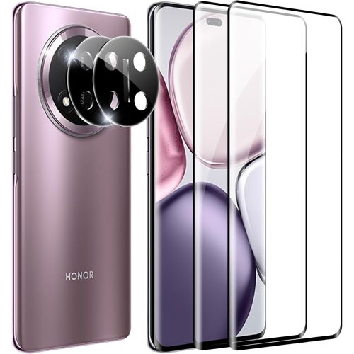 2 + 2 Pieces Tempered Glass Film For Honor Magic 7 Lite, Camera Protection And Glass Protection Film, 9h Hardness, Hd Anti-Bubble Screen Protector