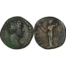 Rome - Sesterce - Marc Aurele - 155 Ad - Minerve Deb. Tenant Chouette Et Javeline - 27.13 G. - Ric.1325b - 25-378