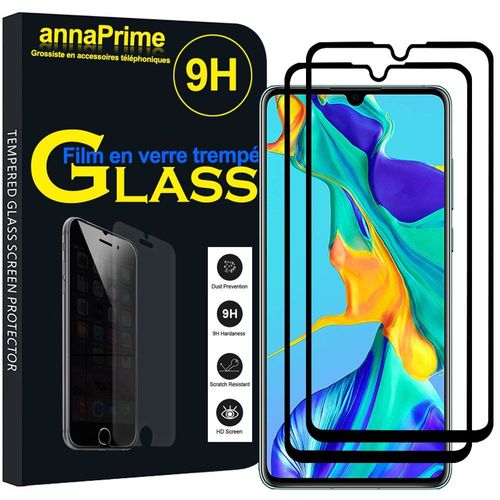 Lot / Pack De 2 Films Verre Trempé Pour Huawei P30 6.1" De Protection D'écran - Couleur Noir