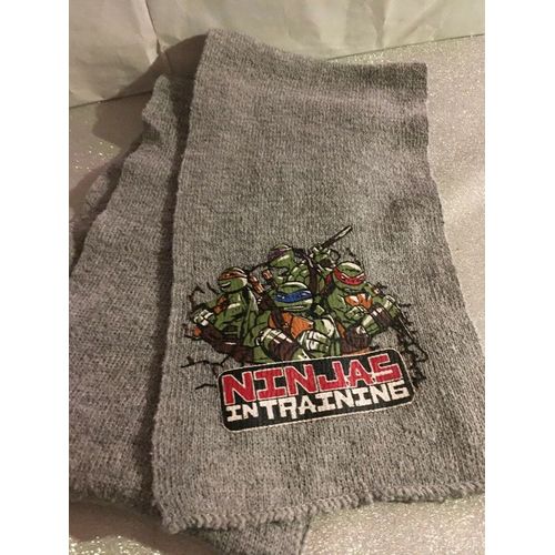 Echarpe Enfant Garçon Grise " Tortue Ninja " Idée Cadeau