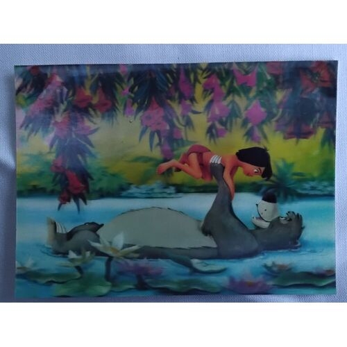 Carte Postale Holographique 3d : Mongli Et Baloo - Disney