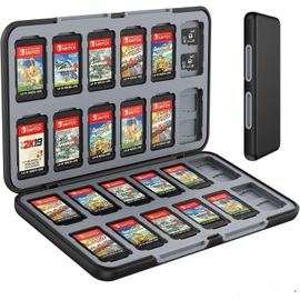 Étui pour Cartes de Jeu pour Nintendo Switch,Boite de Rangement Jeux pour Nintendo Switch,avec 24 Emplacements pour Cartes de Jeu Et 24 Emplacements Our Cartes Micro SD
