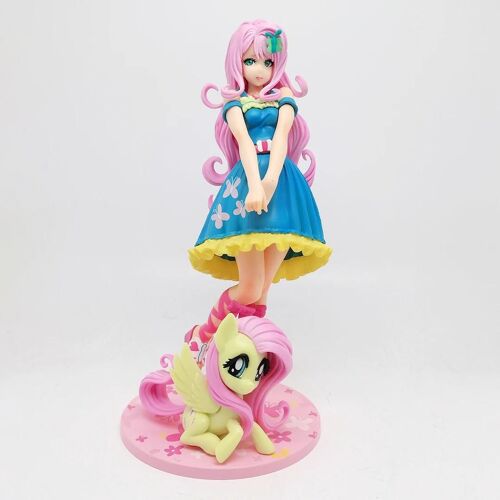 Pop39914-Fluttershy--Mon Petit Poney Bishoujo Statue Twilight Sparkle Pinkie Pie Fluttershy Anime Girl Pvc Action Figure Toy Collection Modèle Poupée