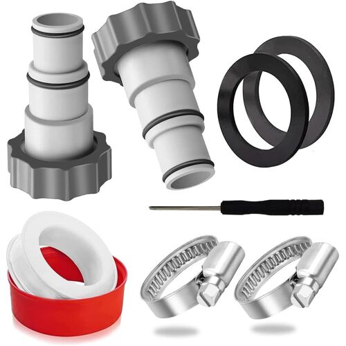 2Pcs Adaptateur tuyau Piscine 32 38, 38mm Adaptateur Piscine Intex 32 38 - Raccord Pompe Intex