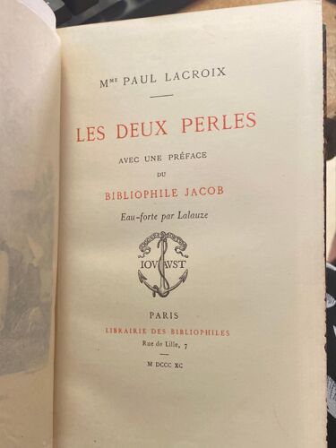Les Deux Perles Paul Lacroix Jacob 1890