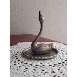 Porte-Bague Vintage en métal en forme de Cygne