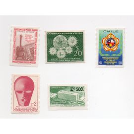 Chili- Lot De 5 Timbres Neufs Divers