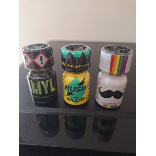 Poppers Amyl - Rush Butanol -Moustache Lot 3 Flacons 10 Ml