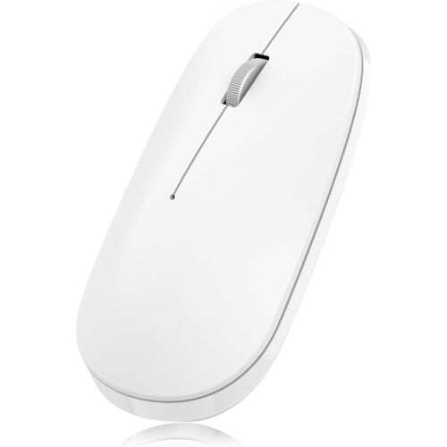Souris Bluetooth pour Mac, Souris sans Fil Silencieuse 800/1200/1600 DPI, Souris Mac sans Fil Compatible avec MacBook Pro/Air/iMac/iPad/iPhone/PC/Windows/Android, Souris Ultra-Mince, Blanche