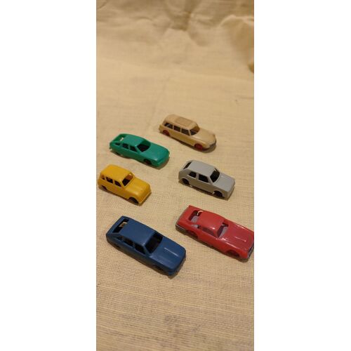 Lot De 6 Voitures Au 1/87 Jouef H O Decoration Ferroviaire / Aston Martin - Renault 30 - Citroen Break Id 19 - Renault 4 L - Vw Golf - Citroen Cx