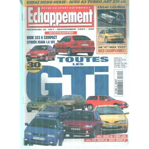 Echappement 361 De 1997 Bmw 323 Ti Compact,Xara 1.8i 16v,Audi A3 Abt,Peugeot 306 Maxi,Seat Ibiza Kit Car Evo2,Simca Rallye 3,Bugalski,Tour Reunion,Robert,Dunieres