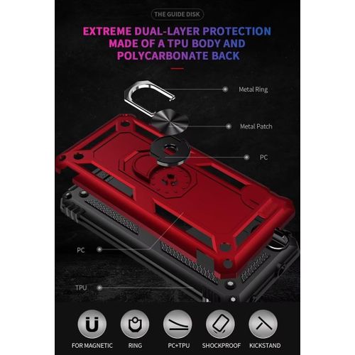 Compatible Avec Coque Samsung Galaxy M11 Avec Aimant Anneau Support, 360°Double Couche Renforcée Défense Bumper Antichoc Armure Housse Etui Avec Protection Écran-Or Rose