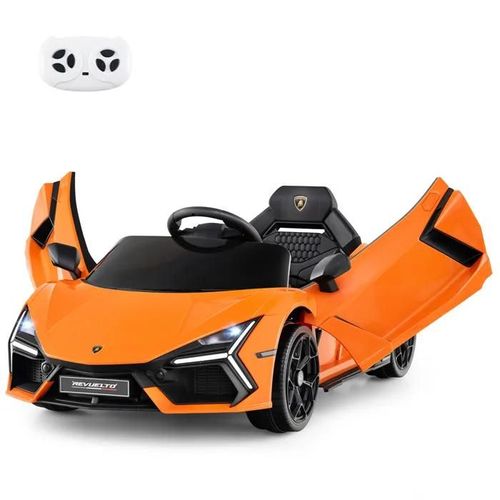 Lamborghini Voiture Électrique 12v/4,5 Ah Pour Enfants 3-8 Ans,Télécommande 2.4g, 2 Moteur, Mp3, Usb, Tf, Radio, Récit Orange