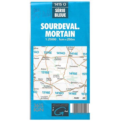 Carte Ign N° 1415 0. 1 : 25 000 Sourdeval. Mortain