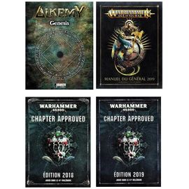 Lot Livres Règles Jeux Figurines : Alkemy Genesis + Warhammer Age Of Sigmar 2019 + Warhammer 40000 Edition 2018 + Warhammer 40000 Edition 2019