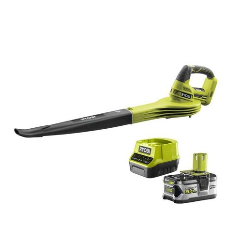 Pack RYOBI souffleur 18V One+ OBL1820S - 1 batterie 5.0Ah LithiumPlus - 1 chargeur rapide 2.0Ah RC18120-150