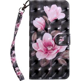 Coque Pour Iphone 6 Plus Iphone 7 Plus Iphone 8 Plus Housse Pu Cuir Avec Mignonne Motif Antichoc Portefeuille Etui A Rabat Protection Etui Flip Folio Case Cover Pour Iphone 8 Plus, Fleur Rose