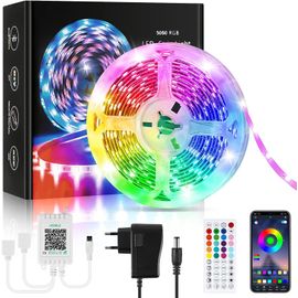 Ruban Led 10m, Bande Led 5050 Rgb Multicolore Lumineuse Led Avec Télécommande 40 Touches Chambre Pour Maison Cuisine Fête, Synchroniser Avec La Musique