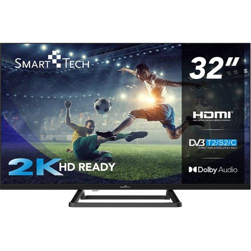 Smart Tech 32HN01V3 TV HD LED 32 Pouces (80cm) Triple Tuner Dolby Audio H.265 3xHDMI, 2xUSB