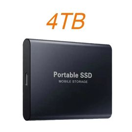 Disque dur externe SSD portable haute vitesse, disque dur petUSB 3.1 Type-C, stockage de masse pour ordinateur portable et PC--Noir 4TB